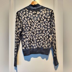 Desigual Animal Print Patterned Pullover Blouse Blue White New with Tag Size L